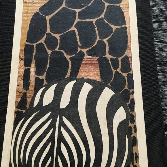 Pair of Authentic Ugandan Handmade African Banana Leaf Wall Art Rare - Picture 5 of 15